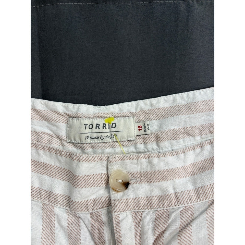torrid Beige and White Striped Wide Leg Pants - Picture 9 of 15